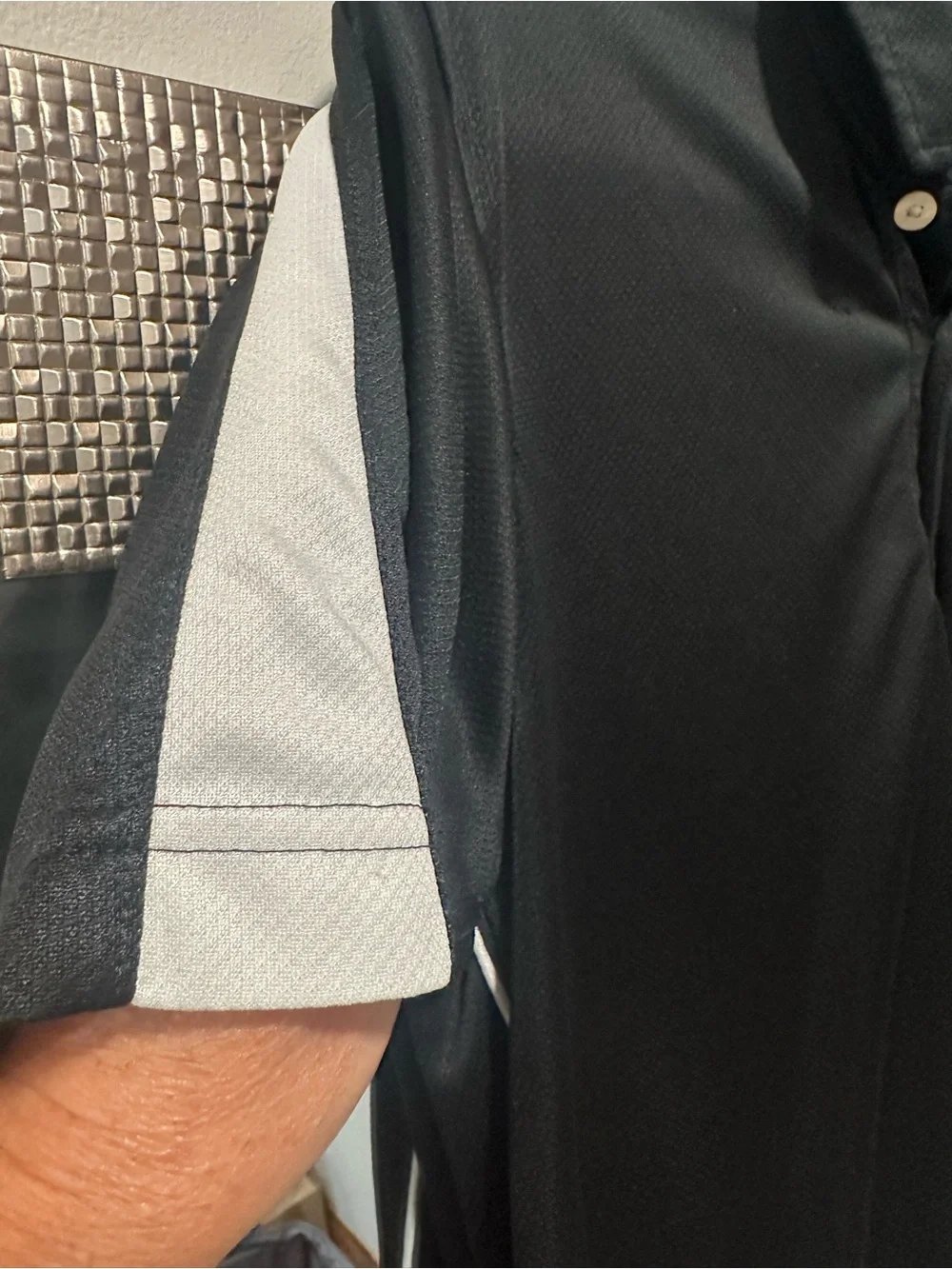 Nike Black Polo with White Swoosh Embroidered Logo